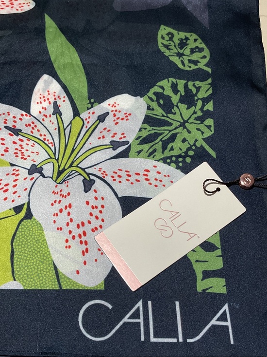 CALIA by Carrie Underwood Accessories - CALIA by Carrie Underwood Navy Floral Print Scarf with White & Green Accents
